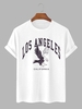 T-shirt Graphique à Imprimé Aigle et Lettre LOS ANGELES Xl Blanc