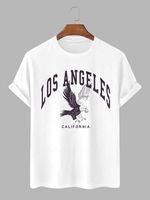 T-shirt Graphique à Imprimé Aigle et Lettre LOS ANGELES Xl Blanc