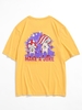 T-shirt Graphique à Imprimé Champignon Dessin Animé L Jaune