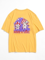 T-shirt Graphique à Imprimé Champignon Dessin Animé L Jaune