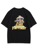 T-shirt Graphique à Imprimé Champignon Dessin Animé Xl Noir