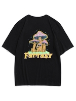 T-shirt Graphique à Imprimé Champignon Dessin Animé Xl Noir