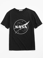 T-shirt Graphique à Imprimé Lettre Etoile Xxl Noir