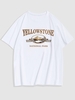 T-shirt Graphique à Imprimé Lettre S Blanc