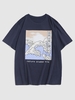 T-shirt Graphique à Imprimé Vague D