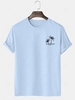 T-shirt Graphique à Motif de Palmier et Lettre JUST FUNNY Xl Bleu clair