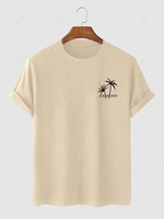 T-shirt Graphique à Motif de Palmier et Lettre JUST FUNNY Xl Café lumière