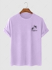 T-shirt Graphique à Motif de Palmier et Lettre JUST FUNNY Xl Violet clair