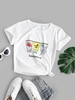 T-shirt Graphique Fruits et Soleil S Blanc