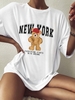 T-Shirt Graphique Lettre Ours Surdimensionné S Blanc