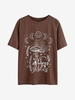 T-shirt Graphique Lune Champignon Xs Café