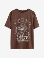 T-shirt Graphique Lune Champignon Xs Café