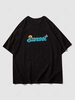 T-shirt Graphique Paysage de Couche du Soleil Xl Noir