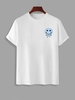 T-shirt Graphique Visage Souriant à Manches Courtes S Blanc