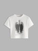 T-shirt Halloween Graphique Squelette S Blanc