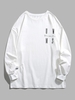 T-shirt Lettre à Manches Longues 2xl Blanc