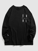 T-shirt Lettre à Manches Longues Xl Nuit