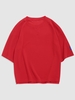 T-shirt Lettre Applique Détaillé Fendu à Côté S Rouge