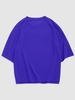 T-shirt Lettre Applique Détaillé Fendu à Côté Xl Bleu