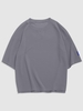 T-shirt Lettre Applique Détaillé Fendu à Côté Xxl Gris