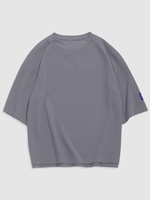T-shirt Lettre Applique Détaillé Fendu à Côté Xxl Gris