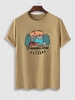 T-shirt Ligne A à Imprimé Forêt Montagne à Manches Courtes Xxl Café lumière
