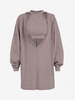 T-shirt Long Plongeant à Goutte Epaule avec Débardeur Court Au Dos Nageur L Café profond