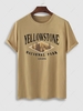 T-shirt Motif de Arbre et Slogan YELLOWSTONE NATIONAL PARK L Café lumière