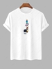 T-shirt Motif de Astronaute Amusant Dessin Animé L Blanc