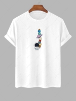 T-shirt Motif de Astronaute Amusant Dessin Animé L Blanc