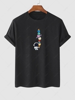 T-shirt Motif de Astronaute Amusant Dessin Animé L Noir