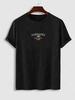 T-shirt Motif de Caractère FAIRBANKS et Montagne à Manches Courtes S Noir
