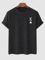 T-shirt Motif de Carte de Roi L Noir