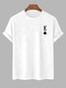 T-shirt Motif de Carte de Roi M Blanc