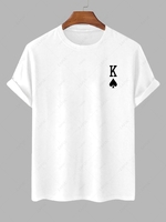 T-shirt Motif de Carte de Roi S Blanc