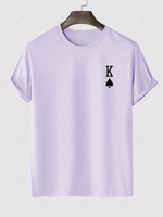 T-shirt Motif de Carte de Roi Xl Violet clair