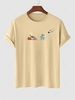 T-shirt Motif de Dinosaure Dessin Animé à Manches Courtes S Café lumière