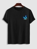 T-shirt Motif de Papillon Slogan à Manches Courtes S Noir