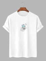 T-shirt Motif de Planète Dessin Animé Amusant S Blanc