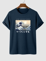 T-shirt Motif de Vague D