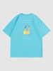 T-shirt Musique avec Lettre à Manches Courtes L Bleu clair