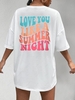 T-shirt Oversize à Imprimé Lettre Graphique Coloré à Manches Courtes S Blanc