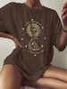 T-shirt Oversize Graphique Etoile Lune et Soleil d