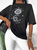 T-shirt Oversize Graphique Etoile Lune et Soleil d
