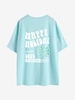 T-shirt Oversize Lettre Graphique HAPPY HOLIDAY S Bleu clair