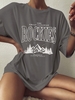 T-shirt Oversize Tunique à Imprimé Lettre Xl Gris foncé