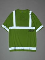 T-shirt Panneau Réfléchissant à Imprimé Lettre à Manches Courtes Streetwear L Vert