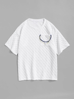 T-shirt Pendant Ours à Carreaux en Couleur Unie Xl Blanc