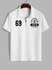 T-shirt Polo Motif de Lettres LOS ANGELES et Zip Design Xl Blanc