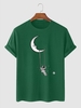 T-shirt Ras du Cou à Imprimé Astronaute et Balançoire S Vert